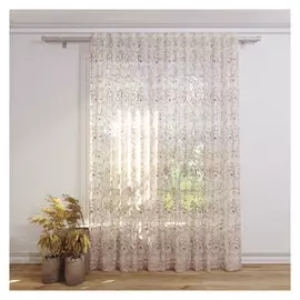 штора тюлевая на шт.ленте FOR TO Nausa органза деворе 300х280см бежевая, арт.1231410