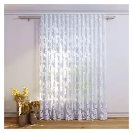 штора тюлевая на шт.ленте FOR TO Niente spam органза деворе 300х280см серебристая, арт.1242701