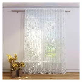 штора тюлевая на шт.ленте FOR TO Ofline органза деворе 300х280см белая, арт.1244208