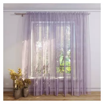 штора тюлевая на шт.ленте FOR TO Santorini органза 300х280см фиолетовая, арт.1214734
