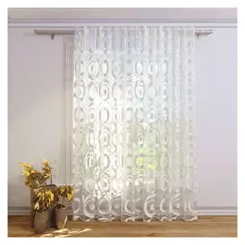 штора тюлевая на шт.ленте FOR TO Top органза филькупе жаккард 300х280см серая, арт.1237201