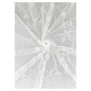 штора тюлевая на шт.ленте LEGRAND Сакура жаккард 300х260см белая, арт.58091916