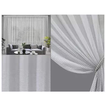 штора тюлевая на шт.ленте PIKAMO сетка 300x280см серая, арт.С W2677 V8