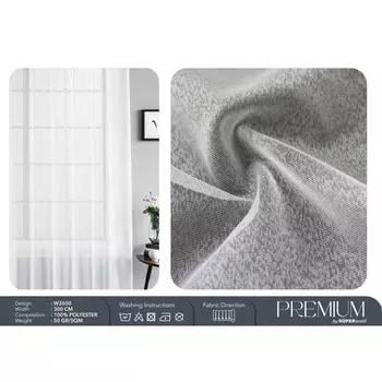 штора тюлевая на шт.ленте PIKAMO сетка 300x280см белая, арт.cw2600v70000