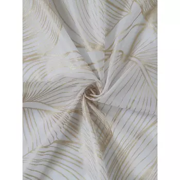 штора тюлевая на шт.ленте PIKAMO вуаль печать 300х280см белая с золотом, арт.c1934x191v3