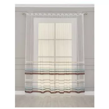 штора тюлевая на шт.ленте SANPA Лиа сетка 300х270см бежево-бирюзовая, арт.HP01564/110/1E