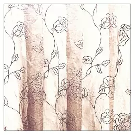 штора тюлевая на шт.ленте TAC Endy-V5 вуаль с вышивкой 300х265см темно-коричневая, арт.GS1877