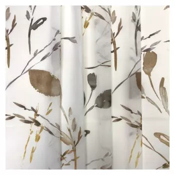 штора тюлевая на шт.ленте ТАС батист 290х280см белая/коричневая, арт.GS3428