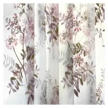 штора тюлевая на шт.ленте ТАС батист 290х280см белая/розовая, арт.GS3432