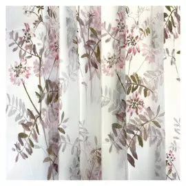 штора тюлевая на шт.ленте ТАС батист 290х280см белая/розовая, арт.GS3432