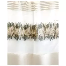 штора тюлевая на шт.ленте ТАС органза с пайетками 300х280см бежевая/зеленая, арт.GS3453
