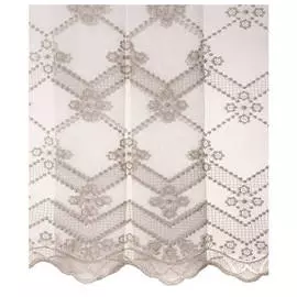 штора тюлевая на шт.ленте ТАС сетка с вышивкой 300х280см бежевая, арт.GS3171