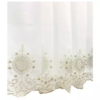 штора тюлевая на шт.ленте ТАС сетка с вышивкой 300х280см бежевая, арт.GS3321