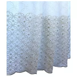 штора тюлевая на шт.ленте ТАС сетка с вышивкой 300х280см бежевая, арт.GS3325