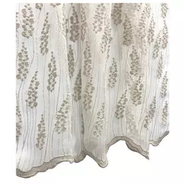 штора тюлевая на шт.ленте ТАС сетка с вышивкой 300х280см бежевая, арт.GS3331
