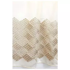 штора тюлевая на шт.ленте ТАС сетка с вышивкой 300х280см бежевая, арт.GS3452