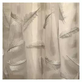 штора тюлевая на шт.ленте ТАС сетка с вышивкой 300х280см голубая, арт.GS3117