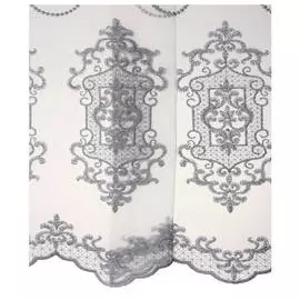 штора тюлевая на шт.ленте ТАС сетка с вышивкой 300х280см голубая, арт.GS3161