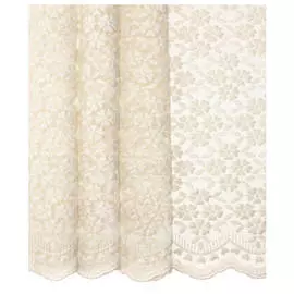 штора тюлевая на шт.ленте ТАС сетка с вышивкой 300х280см кремовая, арт.GS3157