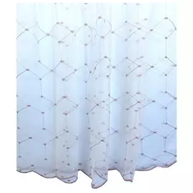 штора тюлевая на шт.ленте ТАС сетка с вышивкой 300х280см розовая, арт.GS3306