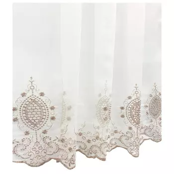 штора тюлевая на шт.ленте ТАС сетка с вышивкой 300х280см розовая, арт.GS3322