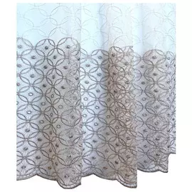 штора тюлевая на шт.ленте ТАС сетка с вышивкой 300х280см розовая, арт.GS3326