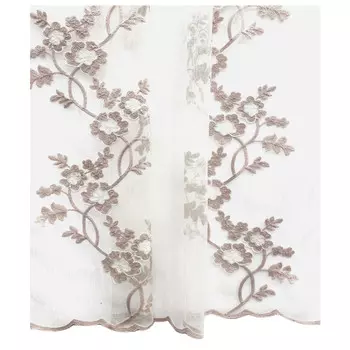 штора тюлевая на шт.ленте ТАС сетка с вышивкой 300х280см розовая, арт.GS3329