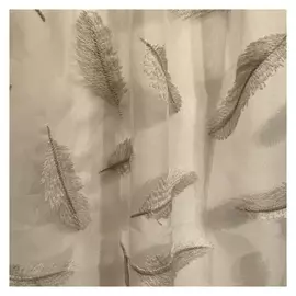 штора тюлевая на шт.ленте ТАС сетка с вышивкой 300х280см серая, арт.GS3115