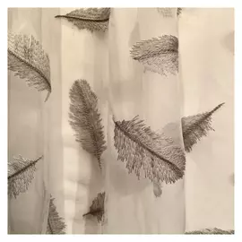 штора тюлевая на шт.ленте ТАС сетка с вышивкой 300х280см серая, арт.GS3118