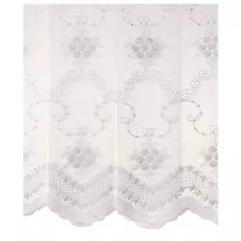 штора тюлевая на шт.ленте ТАС сетка с вышивкой 300х280см серая, арт.GS3170