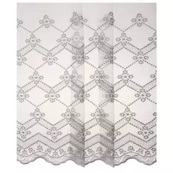 штора тюлевая на шт.ленте ТАС сетка с вышивкой 300х280см серая, арт.GS3173