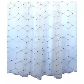 штора тюлевая на шт.ленте ТАС сетка с вышивкой 300х280см серая, арт.GS3307