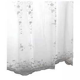 штора тюлевая на шт.ленте ТАС сетка с вышивкой 300х280см серая, арт.GS3315