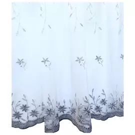 штора тюлевая на шт.ленте ТАС сетка с вышивкой 300х280см серая, арт.GS3319