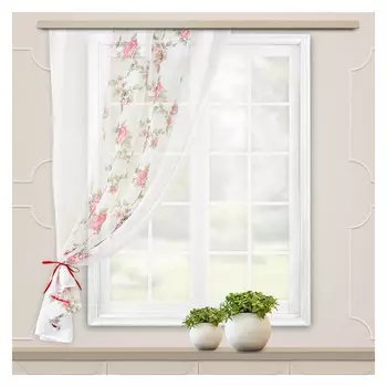 штора тюлевая на шт.ленте WITERRA Моника вуаль 140х160см красная, арт.104157