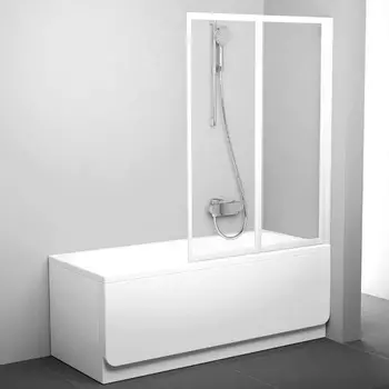 шторка для ванны RAVAK Supernova VS2 105 105х140см 2 створки белая