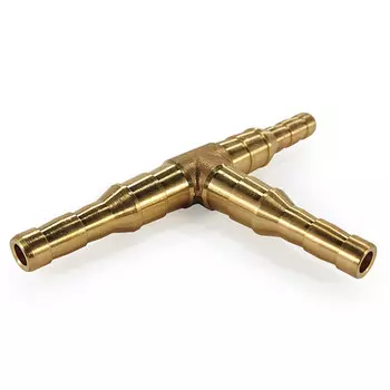 штуцер тройник FOOB F10.23.1 под шланг 6-9мм 40мм латунь