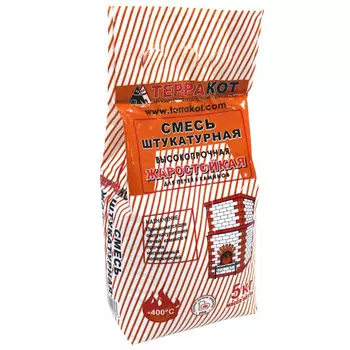 штукатурка для печей ТЕРРАКОТ высокопрочная жаростойкая 5кг