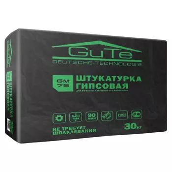 штукатурка гипсовая GUTE GM75 30кг, арт.тов-Gm75