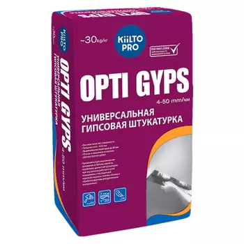 штукатурка гипсовая KIILTO Opti Gyps универсальная 30кг, арт.Т6224.030