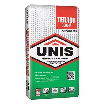 штукатурка гипсовая UNIS Теплон Белый 30кг