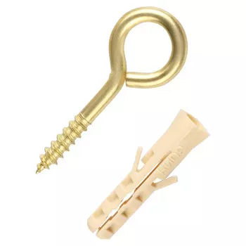 шуруп-кольцо 25х4,1х10мм латунир. с дюбелем 2шт