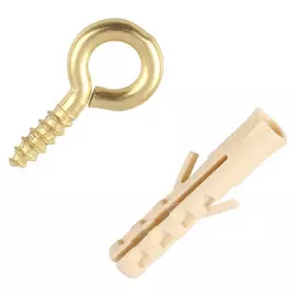 шуруп-кольцо 2,5х10х5мм латунь с дюбелем 4шт