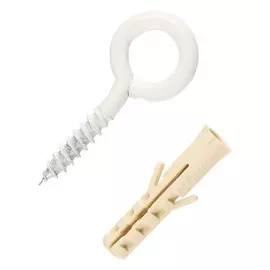 шуруп-кольцо 3,5х25х10мм белый с дюбелем 2шт