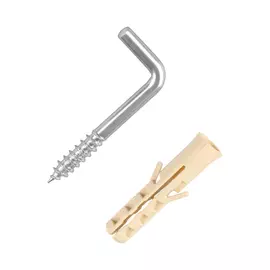 шуруп-крюк L-образный 2,5x25мм с дюбелем 3шт