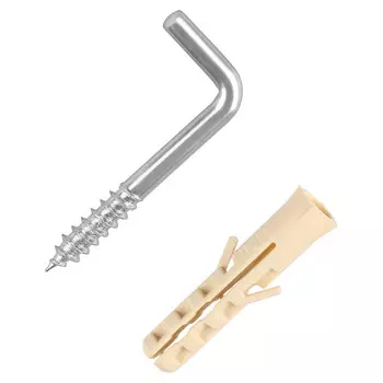 шуруп-крюк L-образный 3,9х40мм с дюбелем 2шт