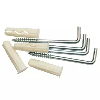 шуруп-крюк L-образный 3,9х40мм с универ. дюбелем 6x25мм 6шт