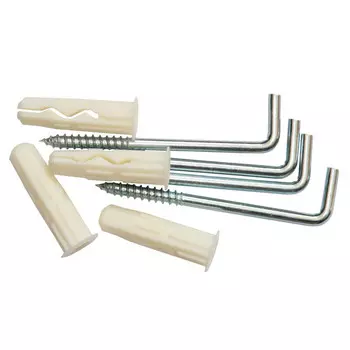 шуруп-крюк L-образный 4,9х50мм с универс. дюбелем 8x32мм 4шт