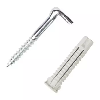 шуруп-крюк L-образный 5,4х50мм под крест с дюбелем 2шт