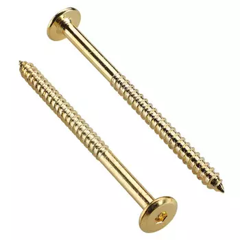 шуруп мебельный с плоской головкой латунированный 6,3х90 10шт